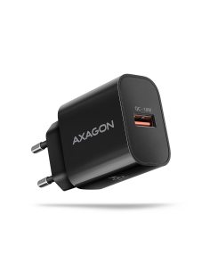 AXAGON ACU-QC18 Ładowarka sieciowa QC 18W, 1x port USB-A, QC3.0/AFC/FCP/SMART Czarna