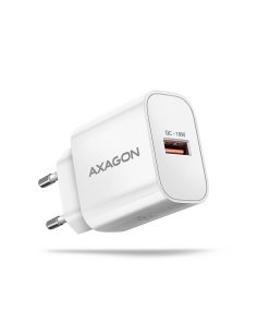 AXAGON ACU-QC18W Ładowarka sieciowa QC 18W, 1x port USB-A, QC3.0/AFC/FCP/SMART Biała