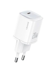 USAMS Ładowarka sieciowa 20W GaN USB-C Fast Charging CC248 Biała