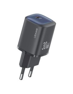 USAMS Ładowarka sieciowa 30W GaN USB-C Fast charging Czarna