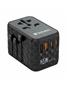 Verbatim Adapter podróżny UTA-05 32120 ładowarka GaN 65W 180 krajów, 2x USB-C, 2x USB-A, PD 65W, QC 4+