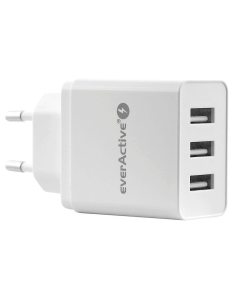 everActive Ładowarka sieciowa 3x USB 3,4A Iq smart charging Biała