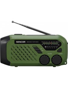 Sencor Radio przenośne alarmowe AM/FM, latarka, power bank, bateria słoneczna