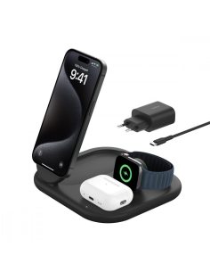 Belkin Magnetyczna podstawka ładująca BOOSTCHARGE 3w1 Qi2 15W czarna składana