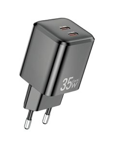 AWEI Ładowarka sieciowa GaN 35W 2xUSB-C PD65-EU Czarna