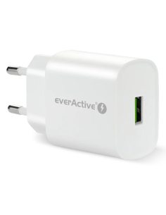 everActive Ładowarka sieciowa 1X USB 18W QC3.0 Biała