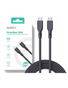 AUKEY CB-KCC101 kevlarowy kabel USB C - USB C | 1m | 5A | 100W PD | 20V