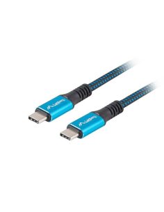 Kabel Lanberg USB-C(M/M) 0,5m 5K 60Hz czarno-niebieski