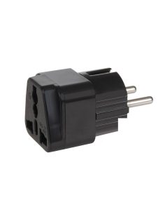 Adapter zasilania Maclean MCE155 gniazdo UK na wtyk EU uniwersalny, czarny