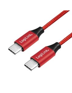 Kabel USB 2.0 LogiLink CU0155 USB-C - USB-C, M/M, czerwony, 0,3m