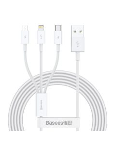 Kabel przewód USB 3w1 - USB-C, Lightning, micro USB 150cm Baseus CAMLTYS-02 do 3,5A