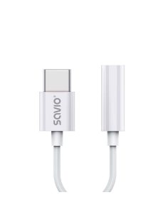 Kabel adapter Savio AK-51 USB-C - Mini Jack 3,5mm (F), Huawei, Oppo, Xiaomi