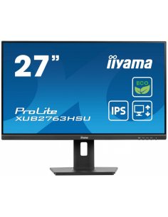 IIYAMA Monitor 27 cali ProLite XUB2763HSU-B1 IPS,100HZ,ECO,3ms,SLIM,HDMI,DP,2x USB3.22x2W,HAS(150mm),TCO,EPEAT