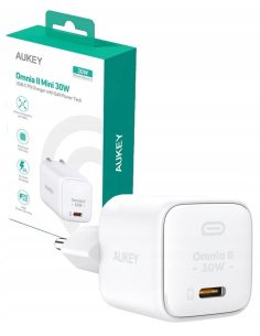 AUKEY PA-B1L White Omnia II Mini ładowarka sieciowa 1xUSB-C PowerDelivery 30W 5A