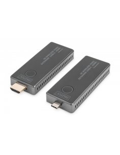 Digitus Przedłużacz/Extender USB-C - HDMI bezprzewodowy 30m UHD 4K30Hz audio (zestaw)