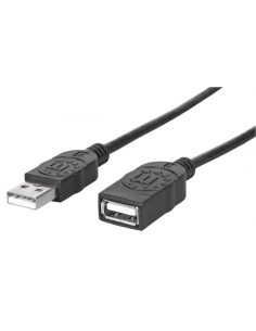 Kabel / przedłużacz Manhattan USB2.0 A-A M/F 1,8m czarny