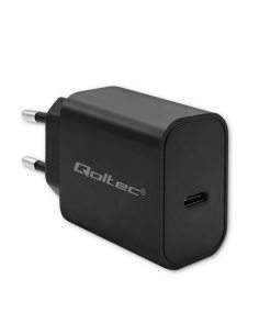 Qoltec Ładowarka Super Quick PD | USB-C | 20W | 5-12V | 1.67-3A | Czarna