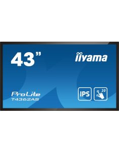 iiyama T4362AS-B1 signage display Interaktywny płaski panel 108 cm (42.5") IPS 500 cd/m² 4K Ultra HD Czarny Ekran dotykowy