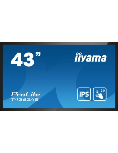 iiyama T4362AS-B1 signage display Interaktywny płaski panel 108 cm (42.5") IPS 500 cd m² 4K Ultra HD Czarny Ekran dotykowy