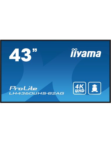 iiyama LH4360UHS-B2AG signage display Cyfrowa tablica A 108 cm (42.5") LED Wi-Fi 500 cd m² 4K Ultra HD Czarny Procesor