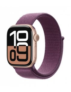 Apple Watch Series 10 GPS + Cellular, koperta 42 mm z aluminium w kolorze różowego złota z opaską sportową w kolorze dojrzałej