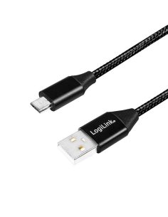 Kabel USB 2.0 LogiLink CU0144 USB A - micro USB B, M/M, czarny 1m